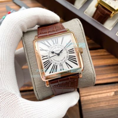 Best Replica Ladies Franck Muller Master Square White Face Rose Gold Watch 